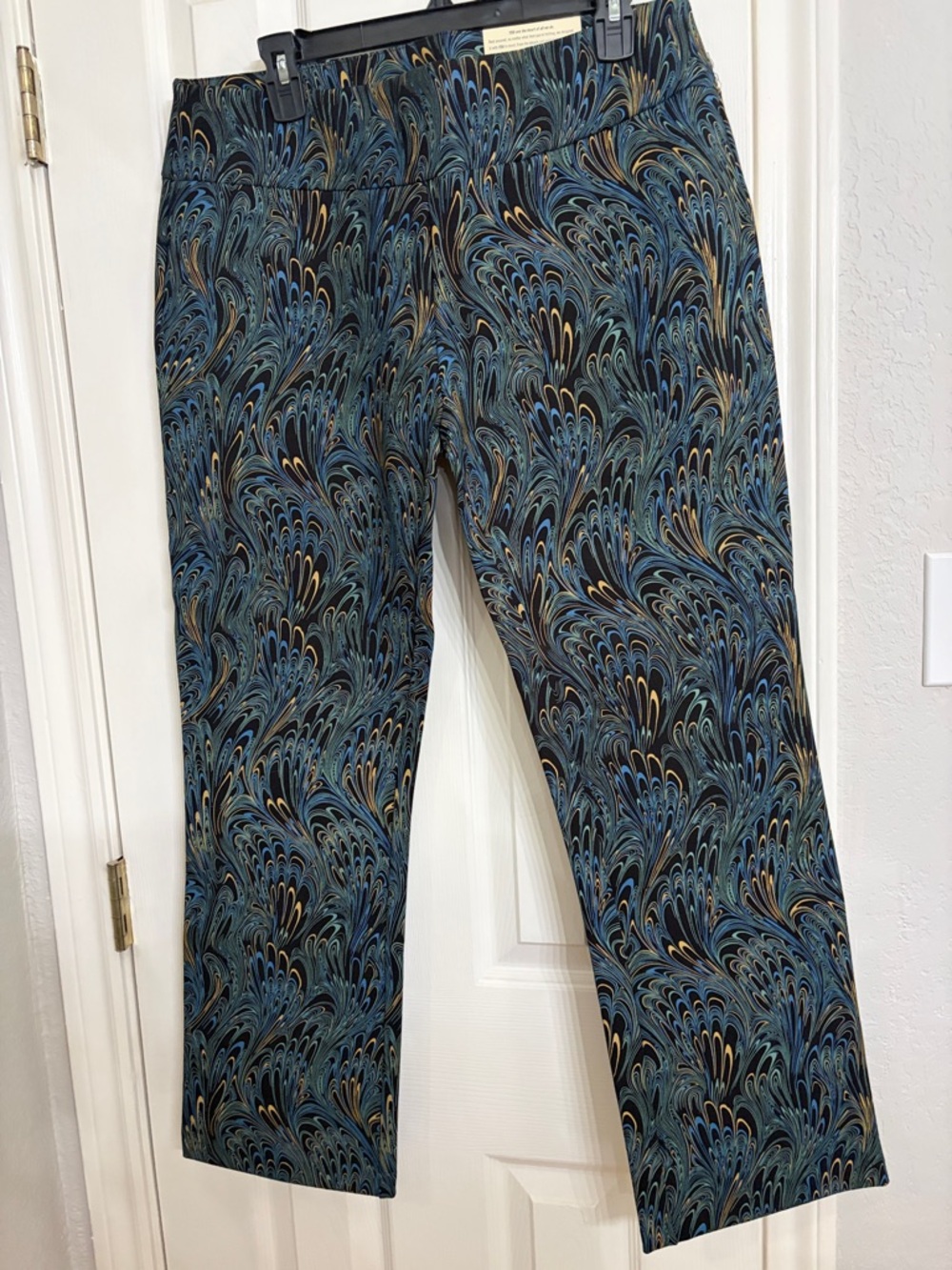 Soft Surroundings Black Swirl-Print Dressy Pants